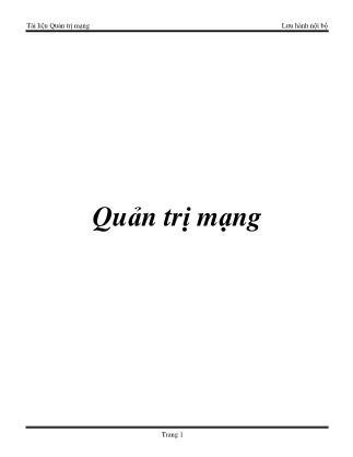 Tài liệu Quản trị mạng