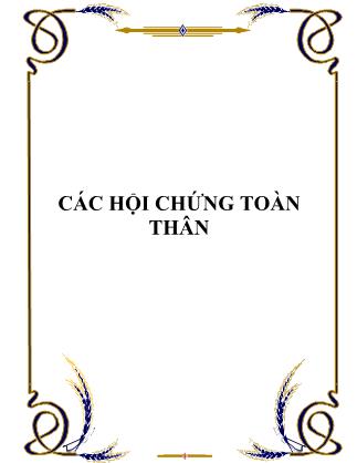 Tài liệu về Các hội chứng toàn thân