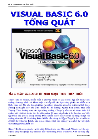 Bài 1: Visual Basic 6.0 tổng quát