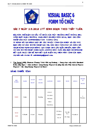 Bài 7: Visual Basic 6: form tổ chức