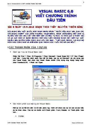 Bài 8 : Visual Basic 6: Viết chương trình đầu tiên