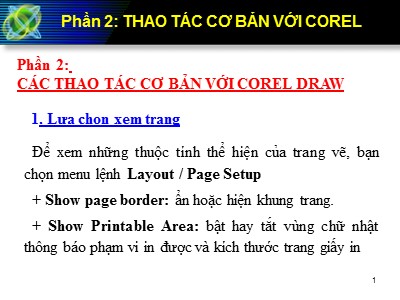 Bài giảng Corel Draw - Phần 2: Thao tác cơ bản với Corel Draw