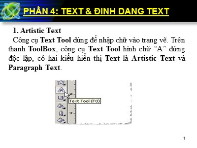 Bài giảng Corel Draw - Phần 4: Text & định dạng Text