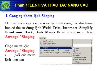 Bài giảng Corel Draw - Phần 7: Lệnh và thao tác nâng cao