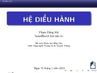 Bài giảng Hệ điều hành - Chương 1: Tổng quan Hệ điều hành - Phạm Đăng Hải