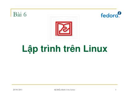 Bài giảng Hệ điều hành Unix/Linux - Bài 6: Lập trình trên Linux - Đặng Ngọc Cường