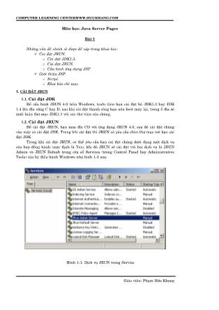 Bài giảng Java Server Pages - Phạm Hữu Khang