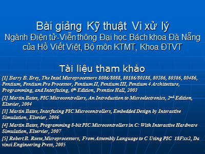 Bài giảng Kỹ thuật Vi xử lý - Chương 1: Review - Hồ Viết Việt