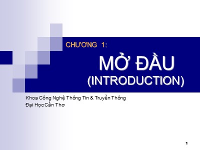 Bài giảng Lập trình hướng đối tượng C++ - Chương 1: Mở đầu (Introduction)