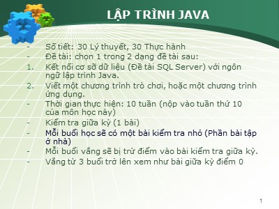 Bài giảng Lập trình Java