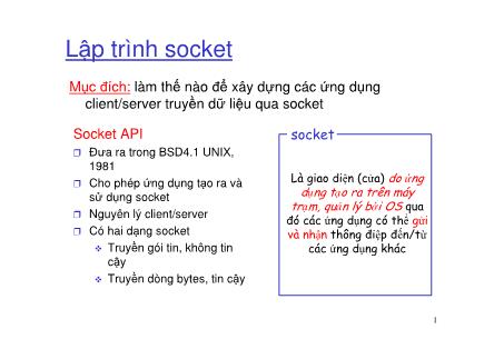 Bài giảng Lập trình socket