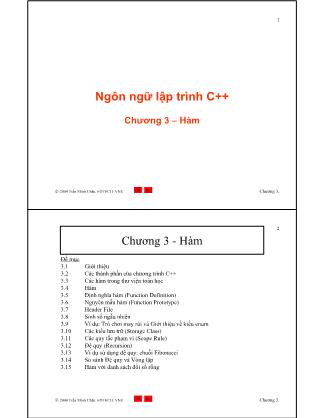 Bài giảng Ngôn ngữ Lập trình C++ - Chương 3: Hàm