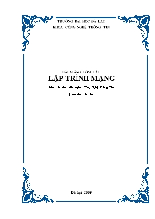 Bài giảng tóm tắt lập trình mạng