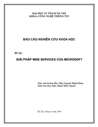 Báo cáo Giải pháp Web Services của Microsoft