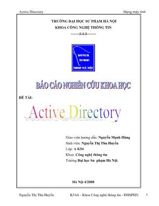 Báo cáo nghiên cứu khoa học Active Directory