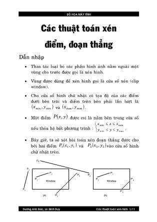 Các thuật toán xén điểm, đoạn thẳng