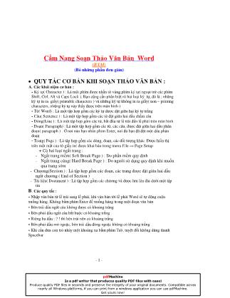 Cẩm nang soạn thảo văn bản Word