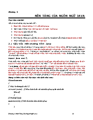 Corejava - Chương 3: Nền tảng của ngôn ngữ Java