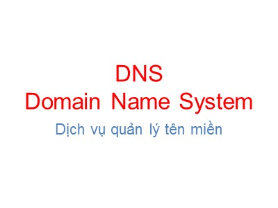 Dịch vụ quản lý tên miền DNS-Domain Name System