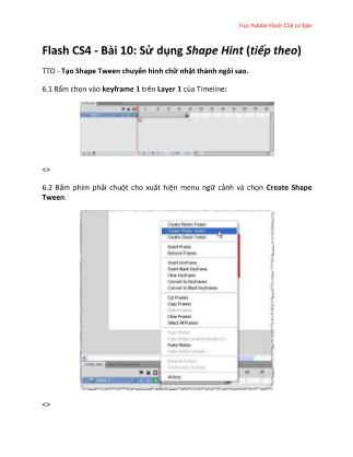 Flash CS4 - Bài 10: Sử dụng Shape Hint (tiếp theo)