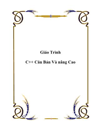 Giáo trình C++ căn bản và nâng cao - Nguyễn Hoàng Cương