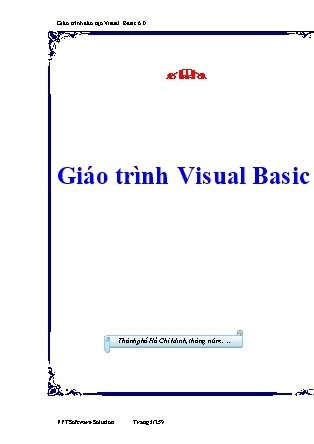 Giáo trình đào tạo Visual Basic 6.0