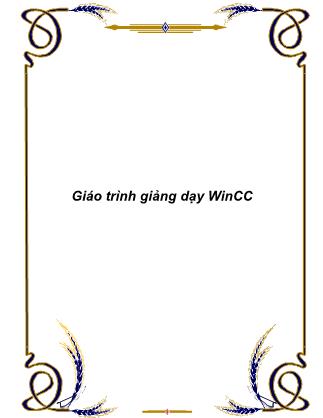 Giáo trình giảng dạy WinCC