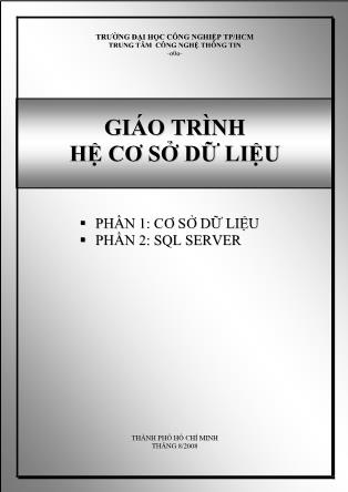 Giáo trình Hệ cơ sở dữ liệu