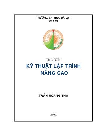 Giáo trình môn Kỹ thuật lập trình nâng cao