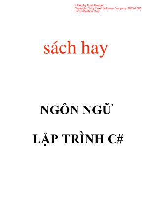 Giáo trình môn Ngôn ngữ lập trình C#