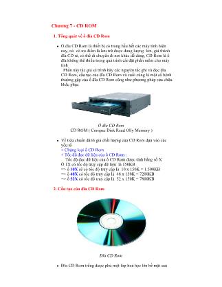 Giáo trình môn Tin học đại cương - Chương 7: CD ROM