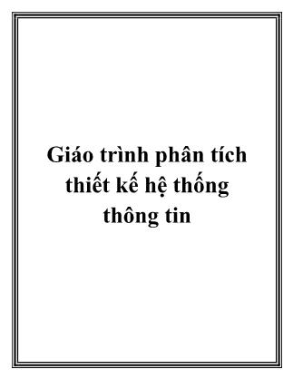 Giáo trình Phân tích thiết kế hệ thống thông tin