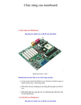 Giáo trình Tin học đại cương - Chương 3: Chức năng của mainboard