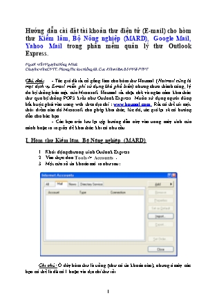 Hướng dẫn cài đặt tài khoản thư điện tử (E-Mail)