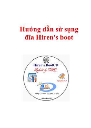 Hướng dẫn sử sụng đĩa Hirens boot