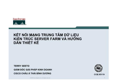 Kết nối mạng trung tâm dữ liệu kiến trúc server farm và hướng dẫn thiết kế