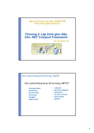 Lập trình giao diện trên .NET Compact Framework - ThS. Trần Minh Triết