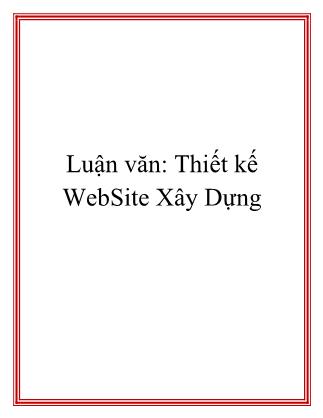 Luận văn Thiết kế WebSite xây dựng