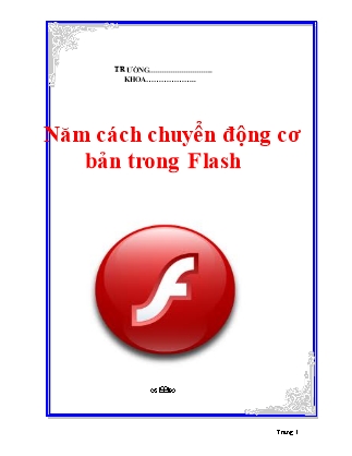 Năm cách chuyển động cơ bản trong Flash