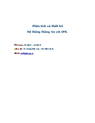 Phân tích và thiết kế Hệ thống thông tin với UML