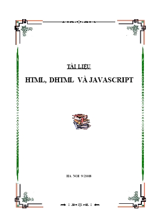 Tài liệu HTML, DHTML & JavaScript