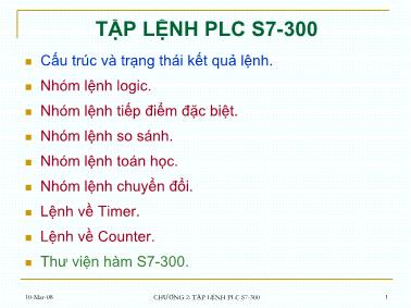 Tập lệnh PLC S7-300