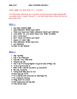Tổng hợp các bài tập C-C++ cơ bản - Kiều Tuấn Dũng