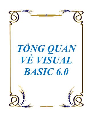 Tổng quan về Visual Basic 6.0