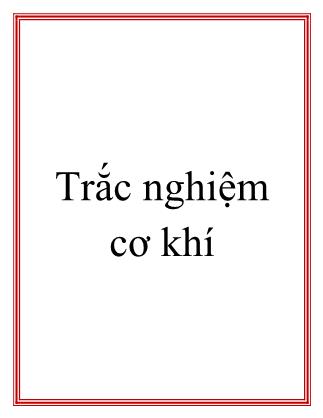 Trắc nghiệm cơ khí