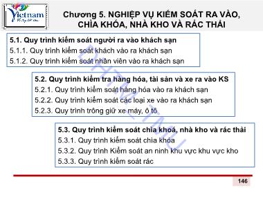 Bài giảng An ninh khách sạn (Hotel Security) - Chương 5: Nghiệp vụ kiểm soát ra vào, chìa khóa, nhà kho và rác thải