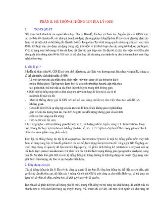 Bài giảng Bản đồ học và Hệ thống thông tin địa lý(GIS) - Phần II: Hệ thống thông tin địa lý (GIS) - Nguyễn Hiếu Trung