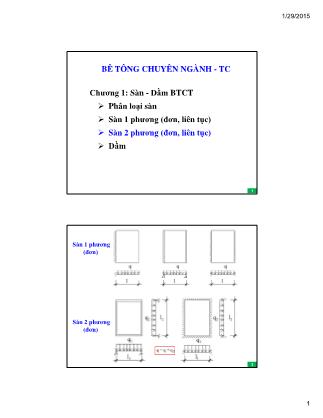 Bài giảng Bê tông chuyên ngành - Chương 1: Sàn-Dầm bê tông cốt thép (Phần 3)