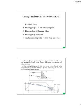 Bài giảng Bê tông chuyên ngành - Chương 3: Thấm dưới đáy công trình