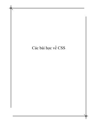 Bài giảng Các bài học về CSS